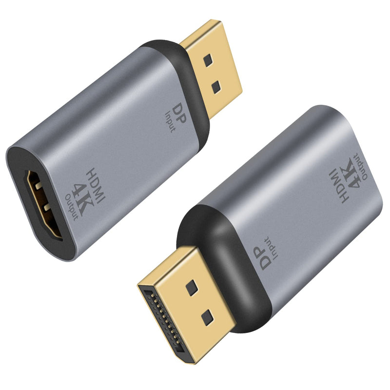  [AUSTRALIA] - Poyiccot DisplayPort to HDMI Adapter, Displayport to HDMI Female Adapter, 4K DP Display Port to HDMI Adapter (Male to Female) 1.3V, Uni-Directional DP to HDMI Converter for DisplayPort Devices, 2Pack