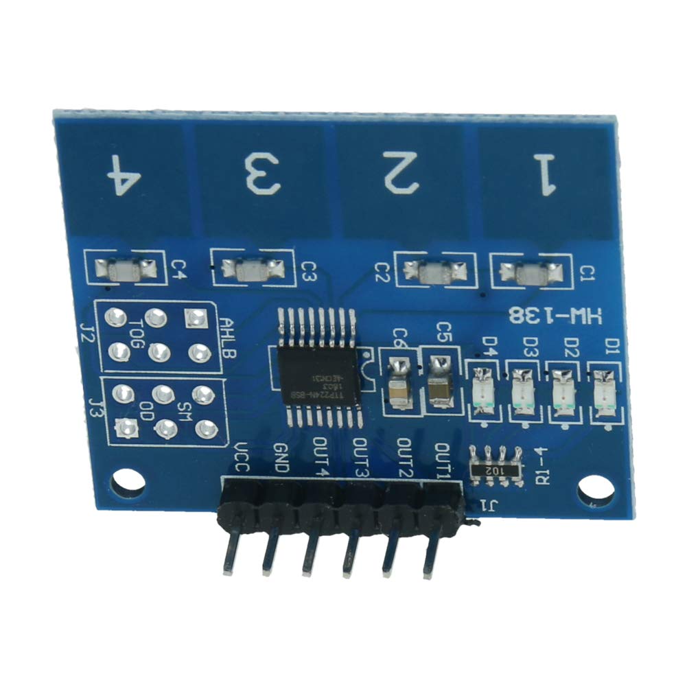  [AUSTRALIA] - Fielect 4-Key Capacitive Touch Sensor Pad Module TTP224B for Arduino,Replacing The Traditional Touch Button