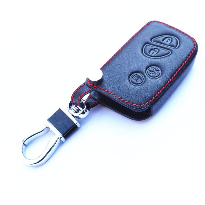 WFMJ Black Leather For Lexus GS430 GS300 IS350 IS250 LS460 GS450h GS350 ES350 LS600h IS350 IS250 LX570 RX450h HS250h RX350 4 Buttons Smart Remote Key Chain Cover Fob 1 - LeoForward Australia