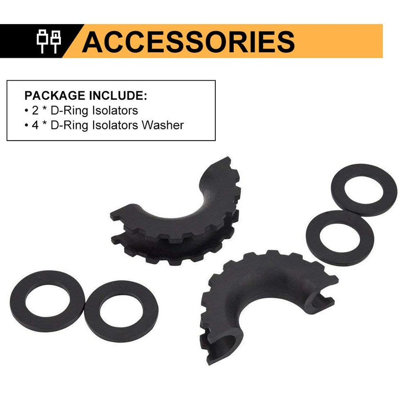 1 Pair Black D-Ring Isolator and 4 Pcs Washers,Shackle Isolator Kit Protect Your Bumper and Reduce Rattling,Fit for Jeep Off-road Vehicle SUV ATV UTV Truck 4WD--AutoSky D-Ring Isolator with Washer - LeoForward Australia
