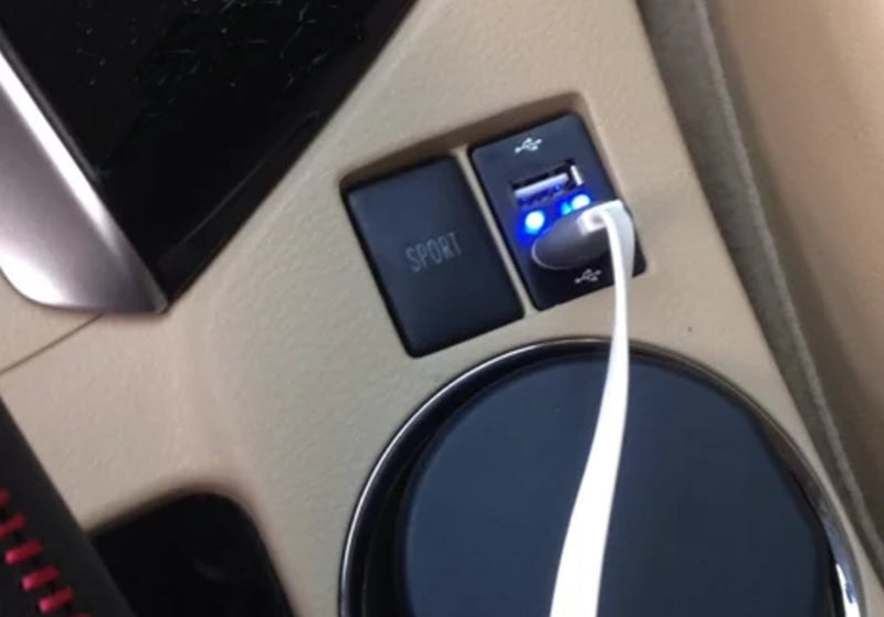  [AUSTRALIA] - Cllena Car 12V 24V to 5V 3.1A Dual USB Ports Dashboard Mount Charger Blue Light for Toyota (2.1/1.2A-2)