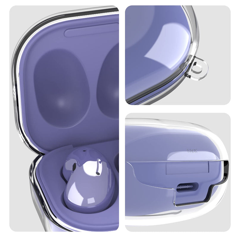  [AUSTRALIA] - AIIKO Compatible Galaxy Buds 2 Pro Case 2022/Galaxy Buds 2/Pro Case 2021 /Galaxy Buds Live Case 2020 Clear Soft TPU Shockproof Case Protective Cover for Samsung Earbuds with Keychain - Clear m