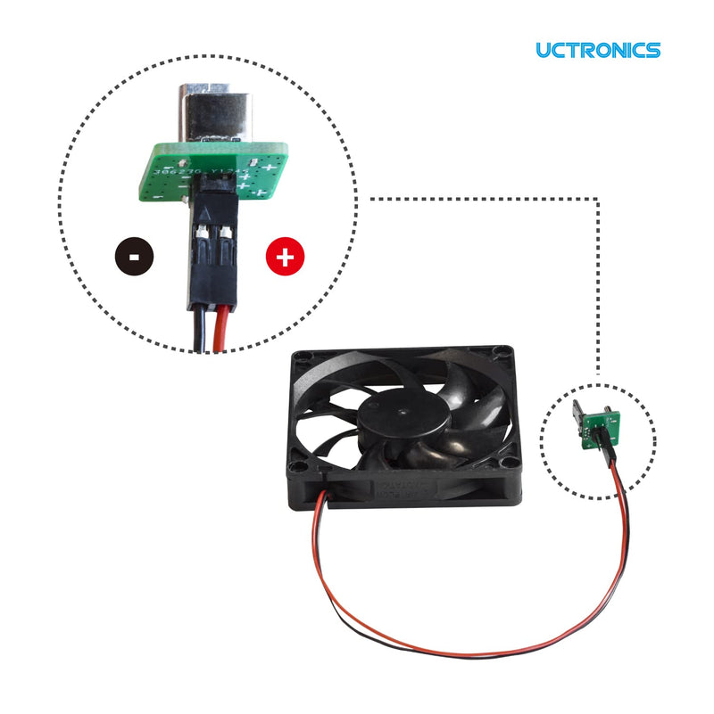  [AUSTRALIA] - UCTRONICS Fan Adapter Board for Raspberry Pi Upgraded Complete Enclosure and Raspberry Pi Cluster Case, Compatible with Raspberry Pi 3/3B+/4B, Output 5V Power