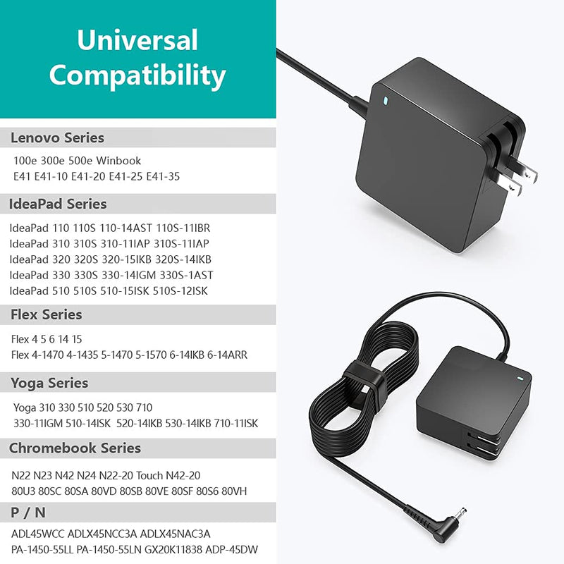  [AUSTRALIA] - Laptop Charger Fit for Lenovo-IdeaPad-Flex Series IdeaPad 330 330S 320 310, Flex 5 4 6, Yoga 710 Power-Supply Cord 65W 45W