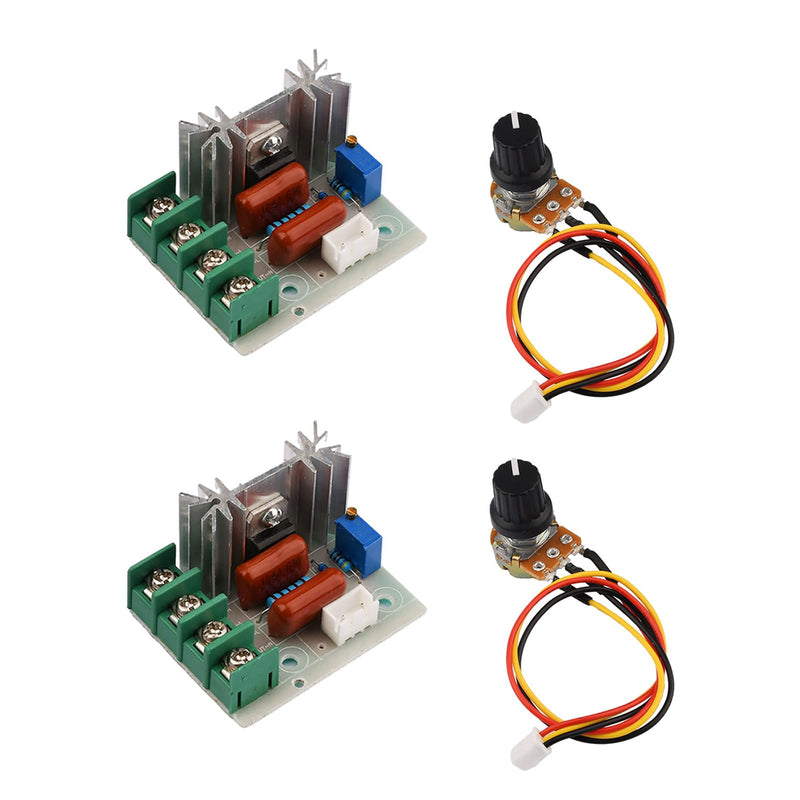  [AUSTRALIA] - Motor speed controller, Aideepen 2pcs AC 50V-220V 25A 2000W SCR Pre-wired adjustable motor speed controller, adjustable voltage regulator LED dimmer module with speed controller button AC 50V-220V 2000W