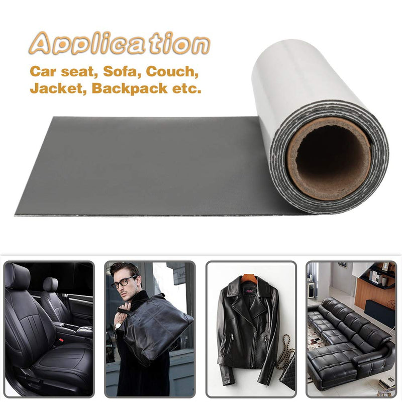  [AUSTRALIA] - Leather Repair Patch Kits for Car Seats Couches and Elbow Self-Adhesive Patch for Leather and Vinyl Repair, 5.7×38 inch Leather Sofa Repair Kits Gray-6*39 in