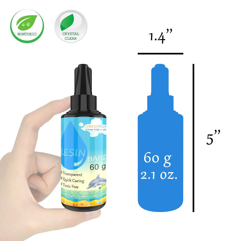  [AUSTRALIA] - UV Resin - Hard Type Glue Transparent Ultraviolet Curing Resin for DIY Jewelry Craft Decoration Making - Crystal Clear Solar Cure Sunlight Activated Resin for Resin Mold, Casting and Coating - 60g