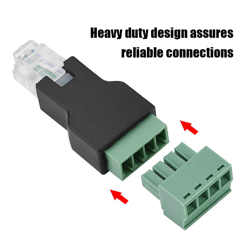  [AUSTRALIA] - Screw Terminal Adaptor Ethernet Connector RJ11 6P4C Male to 4 Pin AV Screw Terminal Connector (20 Pack) 20 Pack