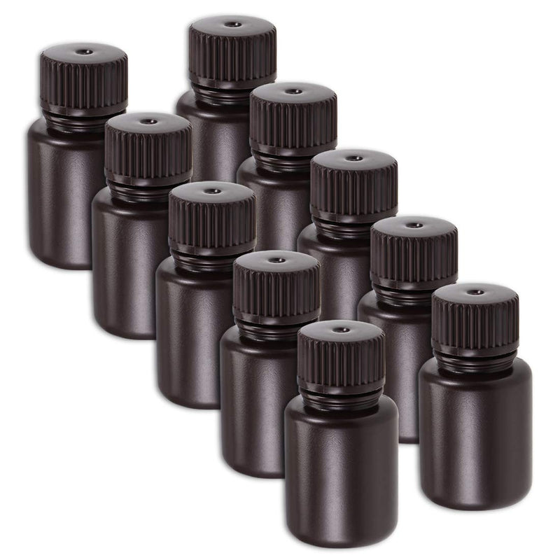  [AUSTRALIA] - uxcell Plastic Lab Chemical Reagent Bottle 25ml/0.85oz Small Mouth Sample Sealing Liquid Storage Container Brown 10pcs