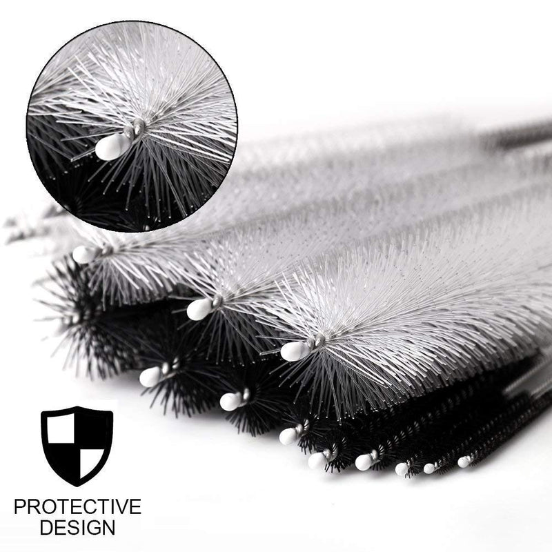 DiCUNO 2 Sets of Cleaning Brushes 8 Inch Nylon Tube Brushes Set with Protective Design [Updated Edition, 1 Set of Super Hard & 1 Set of Medium Hard] - LeoForward Australia