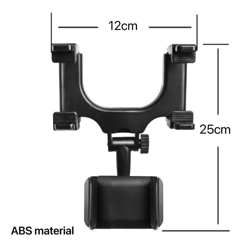  [AUSTRALIA] - VAGURFO Rear View Mirror Phone Holder Mount, Car Phone Mount- Phone Bracket, Phone Stand with 270° Swivel and Adjustable Clips, Universal Smartphone Cradle, Black