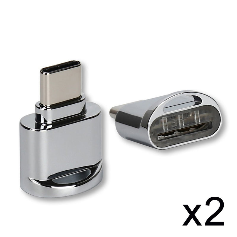  [AUSTRALIA] - Cablecc 2pcs USB 2.0 Type C USB-C to Micro SD SDXC TF Card Reader Adapter for Cell Phone