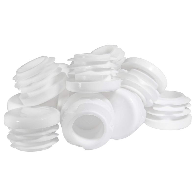 Prescott Plastics 1" Inch Round Plastic Plug Insert (10 Pack), white End Cap for Metal Tubing, Fence, Glide Insert for Pipe Post, Chairs and Furnitures 1.0" OD (1.0") - LeoForward Australia