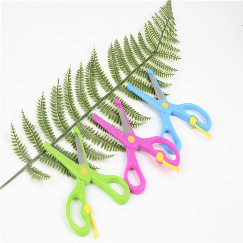  [AUSTRALIA] - 4Pcs Preschool Training Scissors Children Safety Scissors Pre-School Training Scissors Safety Scissors Art Craft Scissors，Assorted Colors(4 colors)