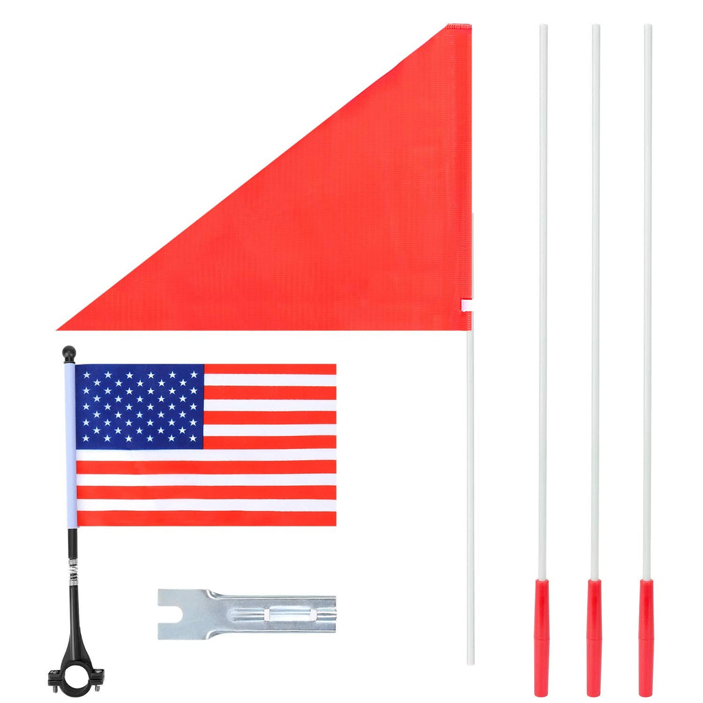  [AUSTRALIA] - Bike Flag, 6 Feet High Visibility Safety Flag with Heavy Duty Fiberglass Flag Pole, Tear-Resistant Polyester Bicycle Flag and Cycling Handlebar USA Flag, Waterproof Cycle Flag with Bracket (1 Pack)…