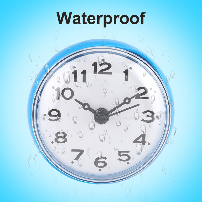 [AUSTRALIA] - Yosoo Waterproof Shower Clock with Suction Cup Round Face Arabic Digital Dial Bath Shower Clock Bathroom Kitchen Accessories (Blue) Blue