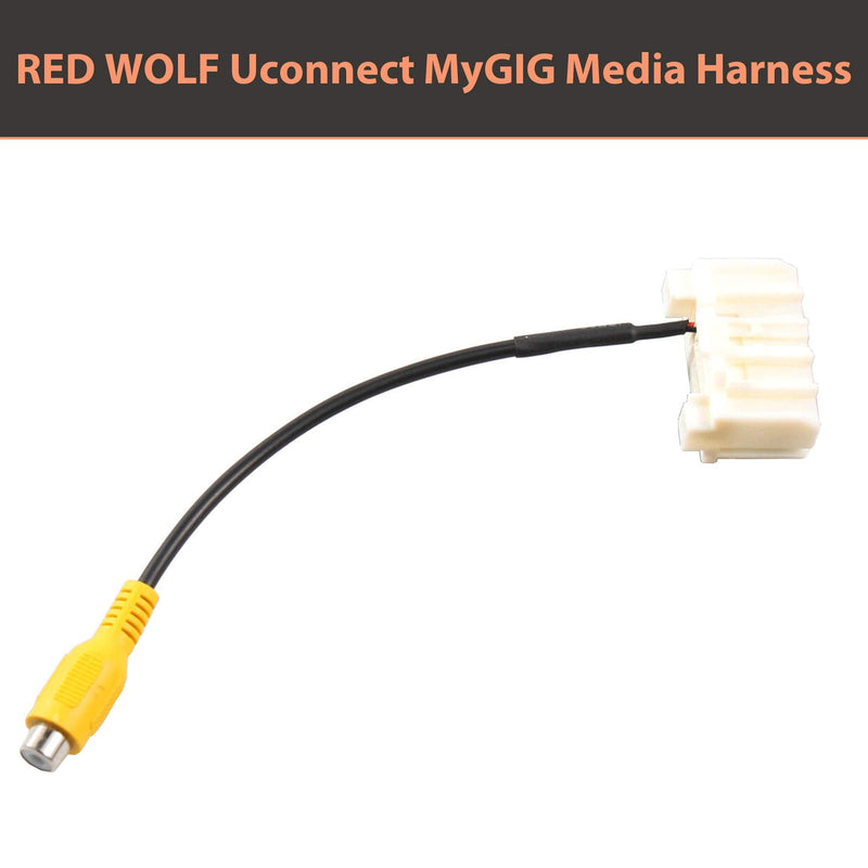 RED WOLF for 2007-2019 Jeep,2007-2012 Dodge RAM, 2007-2016 Chrysler Rear Backup Camera Wire Harness RCA to Factory Radio Display Uconnect Adapter - LeoForward Australia