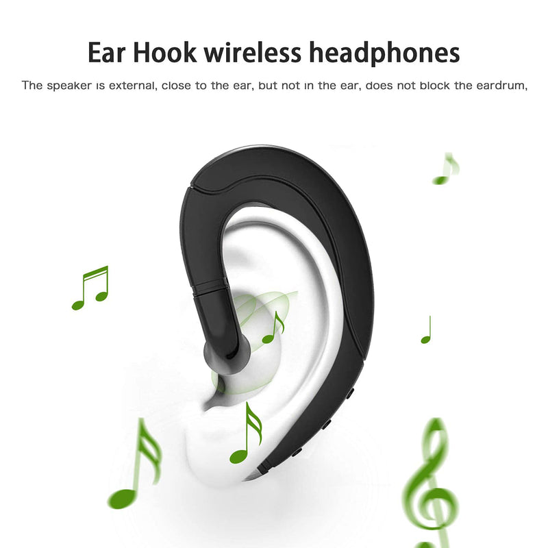  [AUSTRALIA] - Ear Hook Bluetooth Headset V5.0 with Mic, Lightweight Painless Singel Ear Wireless Earphones 5 Hrs Playtime for Android Phones/iPhone X/8/7/6, Non Bone Conduction Headphone with Ear Plug