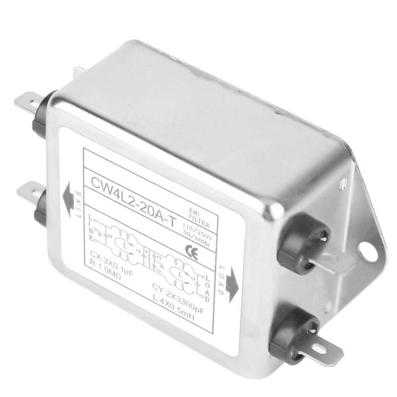 [AUSTRALIA] - 115V/250V 20A EMI Filter Termianl Single Phase Power Conditioner, 50/60Hz CW4L2-20A-T Power Line EMI Filter Connector