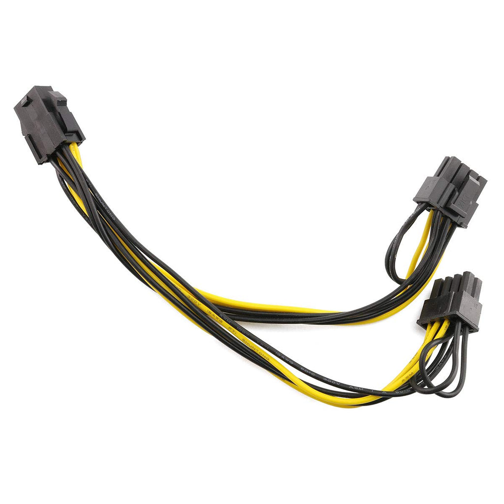  [AUSTRALIA] - E-outstanding 2pcs PCI-E 6-pin Female to 2X 8-pin Male Adapter Power Splitter Cable for PCI Express 6+2 Pin Powered GPU Video Card 22cm