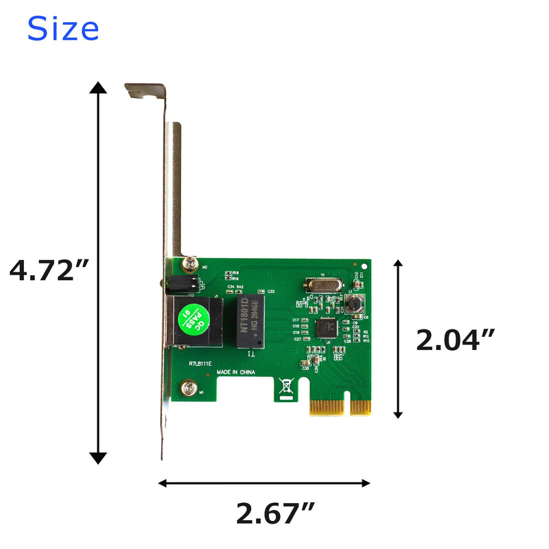  [AUSTRALIA] - Gigabit Ethernet Network Card, PCIE Network Adapter, Ethernet Card for PC, RTL8111E Chip,10/100/1000Mbps