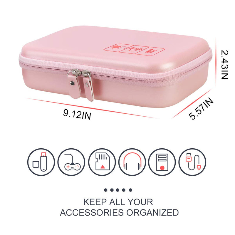  [AUSTRALIA] - Canboc Portable Travel Case for MacBook Power Adapter, Apple Magic Mouse 2, Apple Pencil, USB Flash Disk, SD Card, iPhone ipad Chargers and Small Electronics Accessorie Cable Organizer Bag, Rose Gold