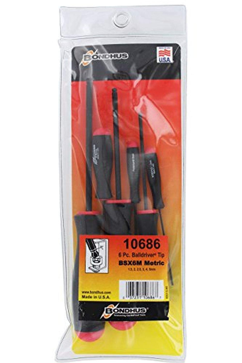  [AUSTRALIA] - Bondhus 10686 1.5-5mm Balldriver Screwdrivers, 6 Piece Set 1-Pack