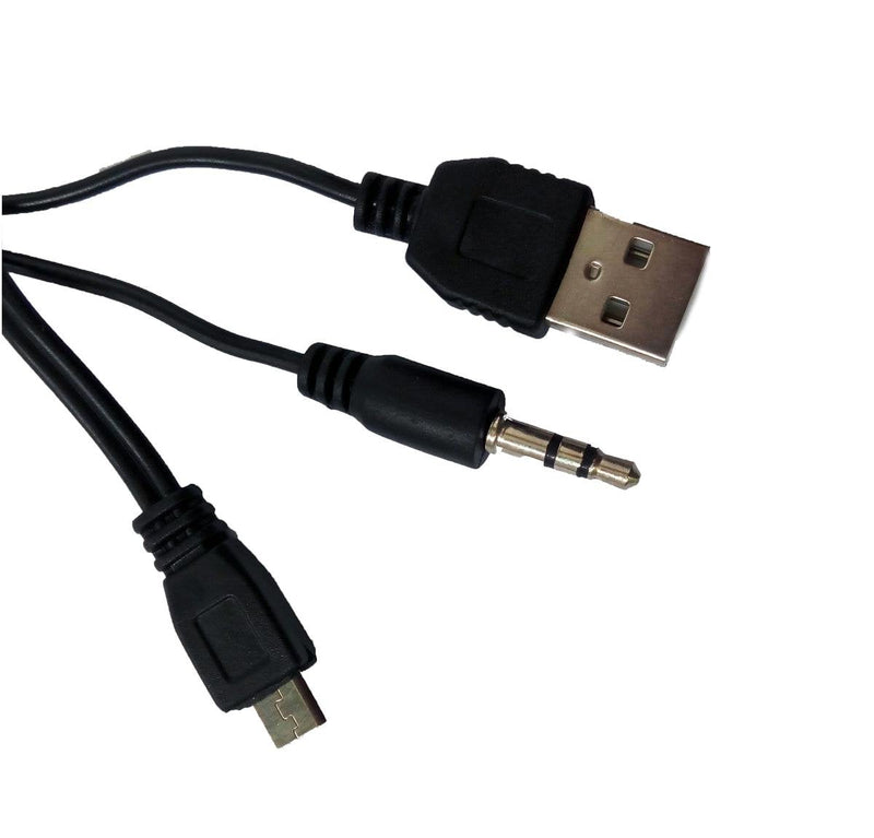  [AUSTRALIA] - 1x Micro USB 5pin to 3.5mm Audio Port Cable and USB-A Charge Cord for Bluetooth Speaker (Micro USB)