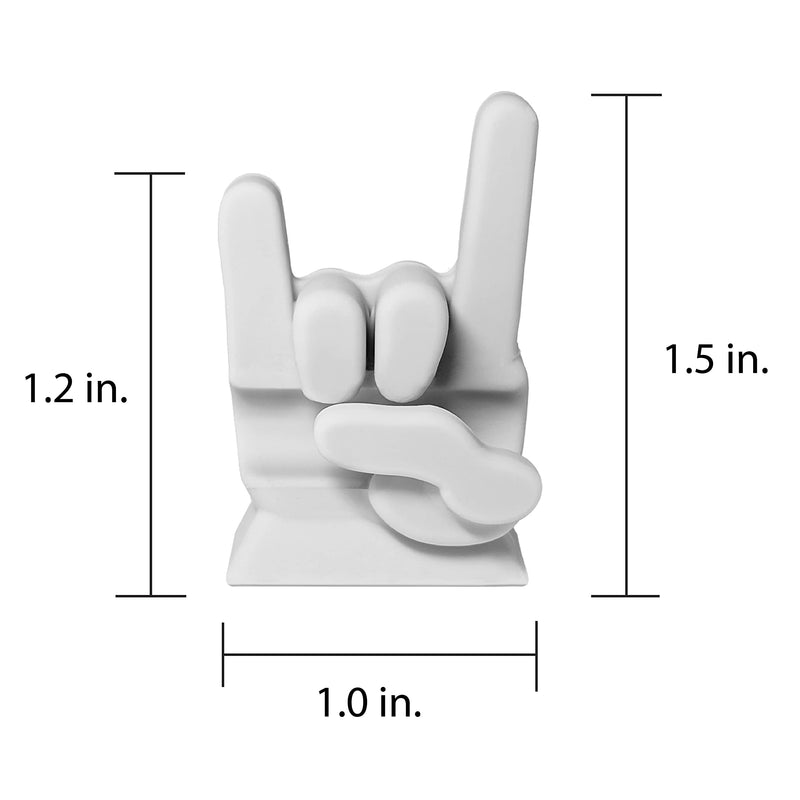  [AUSTRALIA] - 4 Pack Rock and Roll Cable Clips, Cable Management Cord Organizer, Desk Accessories, Cable Organizer, Office Computer Desk Organizer, Electrical Wire Holder, Car Organizer, 4 pcs White Rock On Hands 4 Pcs White Hands