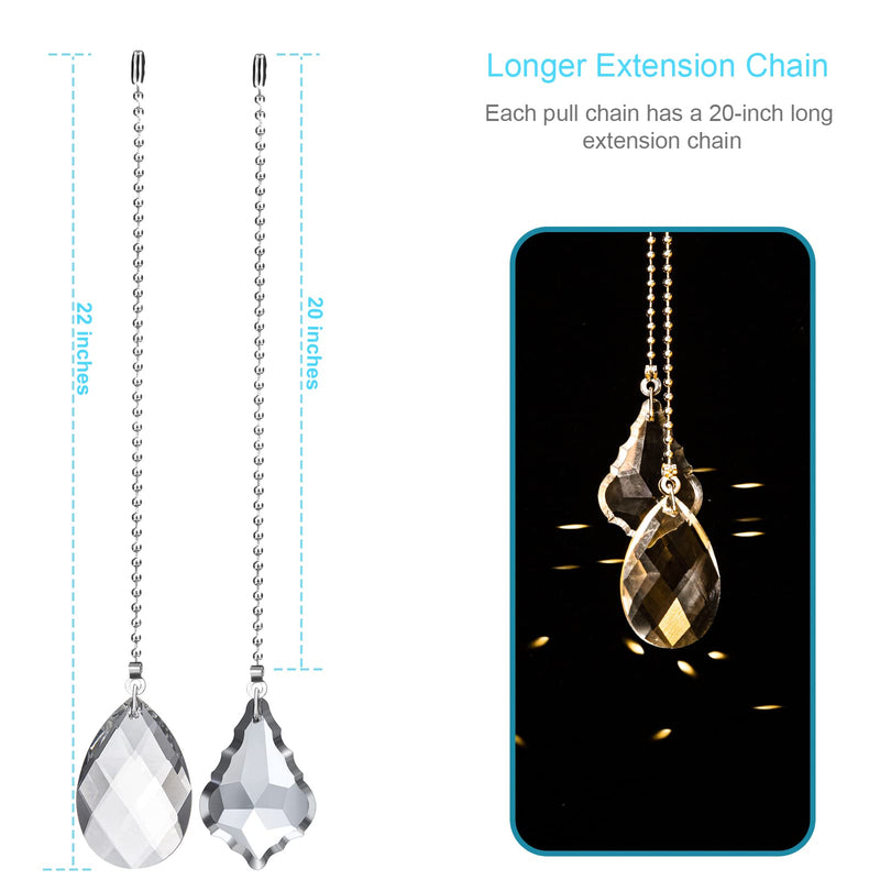  [AUSTRALIA] - 2PCS Ceiling Fan Pull Chains, Premium Fan Pull Chain with 20-inches Extension Chains