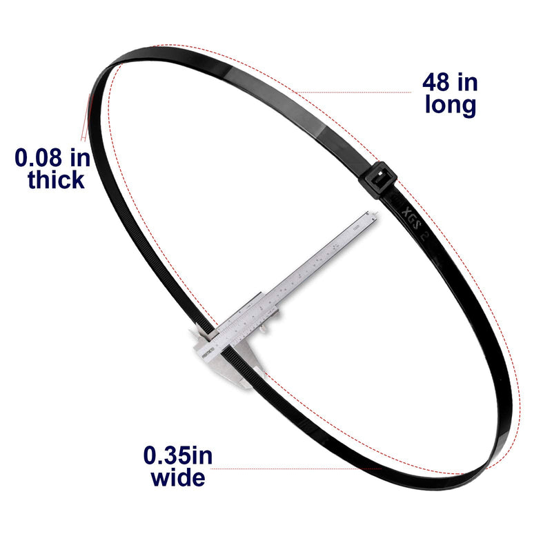  [AUSTRALIA] - Extra Large Zip Ties Long Cable Ties Big Heavy Duty Outdoor Plastic Ties Thick 48 Inch 200 Lb,14 Pack