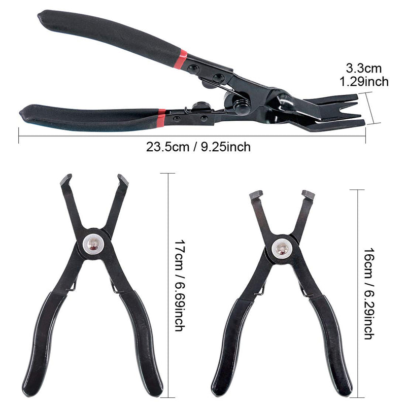  [AUSTRALIA] - Swpeet 3Pcs Body Clip Removal Pliers Set, Including 30 Degree and 80 Degree Push Pin Pliers with 1Pcs Upholstery Trim Clip Removal Pliers Panel Clip Pliers Tapered end for Access on Push Pin Pliers