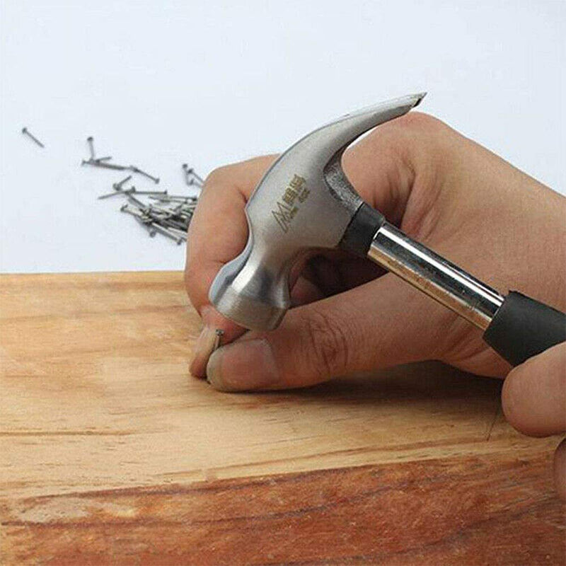  [AUSTRALIA] - 4 Oz Mini Claw Hammer Rubber Handle Home Carpet Wall Nail Remover with Non Slip Shock Reduction Grip