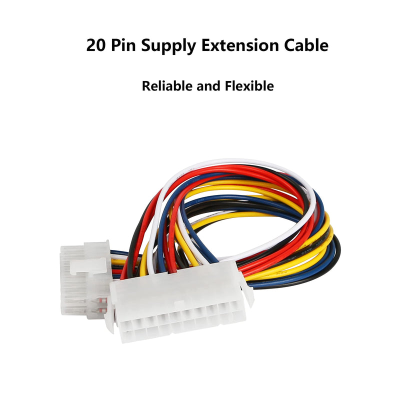  [AUSTRALIA] - CERRXIAN 30cm ATX 20 Pin Male to 20 Pin Female Power Supply Extension Cable for Computer PC