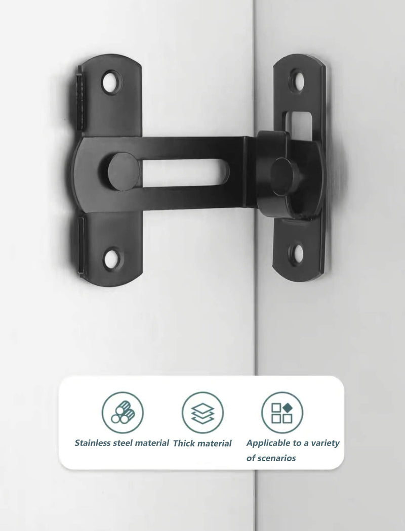  [AUSTRALIA] - WAYDA Barn Door Lock, 90 Degree Right Stainless Steel Angle Door Latch Buckle for Doors and Windows