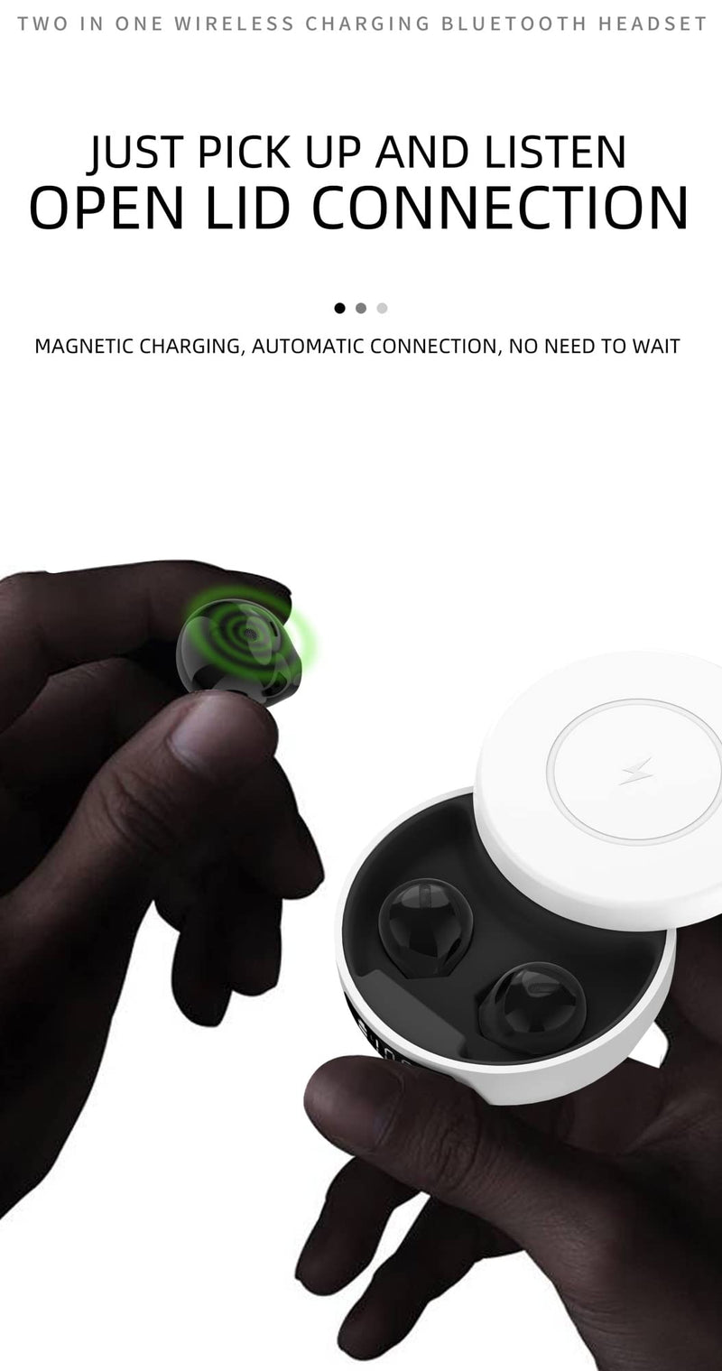  [AUSTRALIA] - Mini Wireless Earbuds Small Bluetooth Earphones LED Display Electricity Headset Streaming Music from Cellphone for Sleep on Side, Running, Workout, Travel, Handsfree for iOS Android Nude