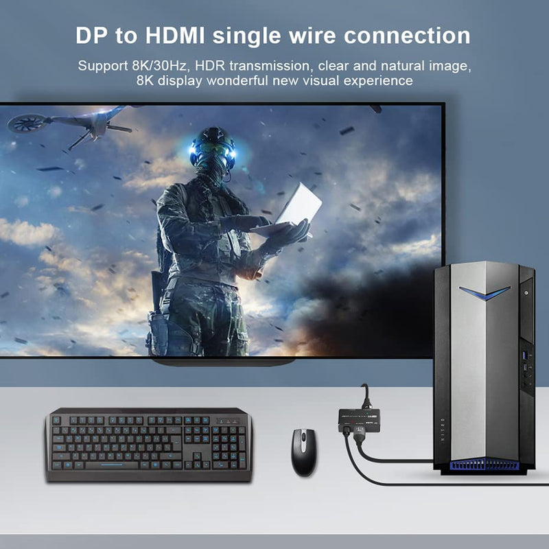  [AUSTRALIA] - Displayport Splitter, ALYYDBG 8K Display Port to HDMI and DP, Displayport MST Hub Support DP 1.4 in to DP1.4 & HDMI 2.1 Out at 8K@30Hz 4K@144Hz DP 1.4 to DP+HDMI