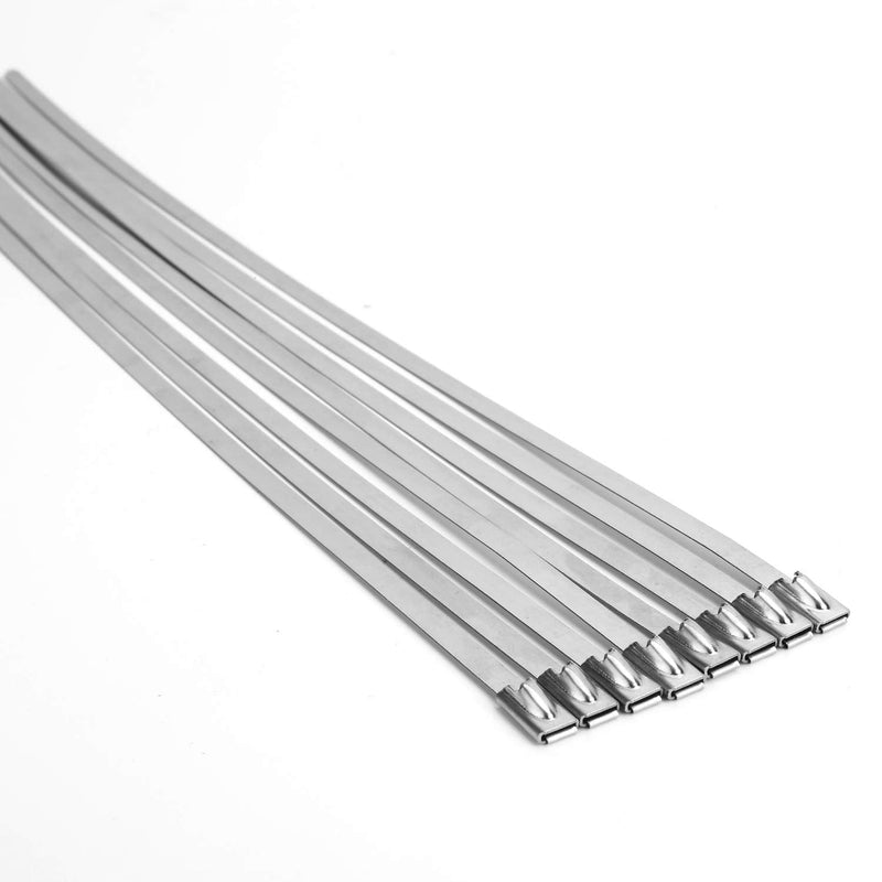  [AUSTRALIA] - (100PCS 11.8 Inch) Metal Cable Zip Ties, 304 Stainless Steel, Multi-purpose Heavy Duty Self-locking Cable Ties,Suitable for Exhaust Wrapping, Fence, Outdoor and Canopy Etc.