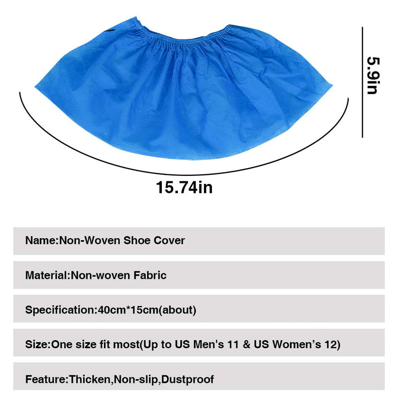  [AUSTRALIA] - Valleycomfy Shoe Covers 100pack/50pairs Shoe Covers Disposable Non Slip booties for shoes covers Nonwoven Shoe Cover BLUE 100PCS