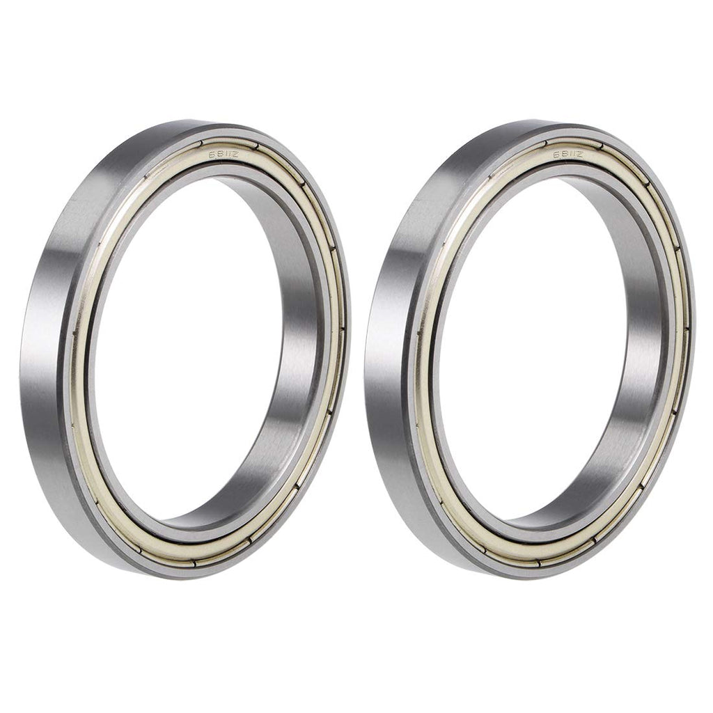  [AUSTRALIA] - uxcell 6811ZZ Deep Groove Ball Bearings 55mm Inner Dia 72mm OD 9mm Bore Double Shielded Chrome Steel Z2 2pcs 55x72x9mm