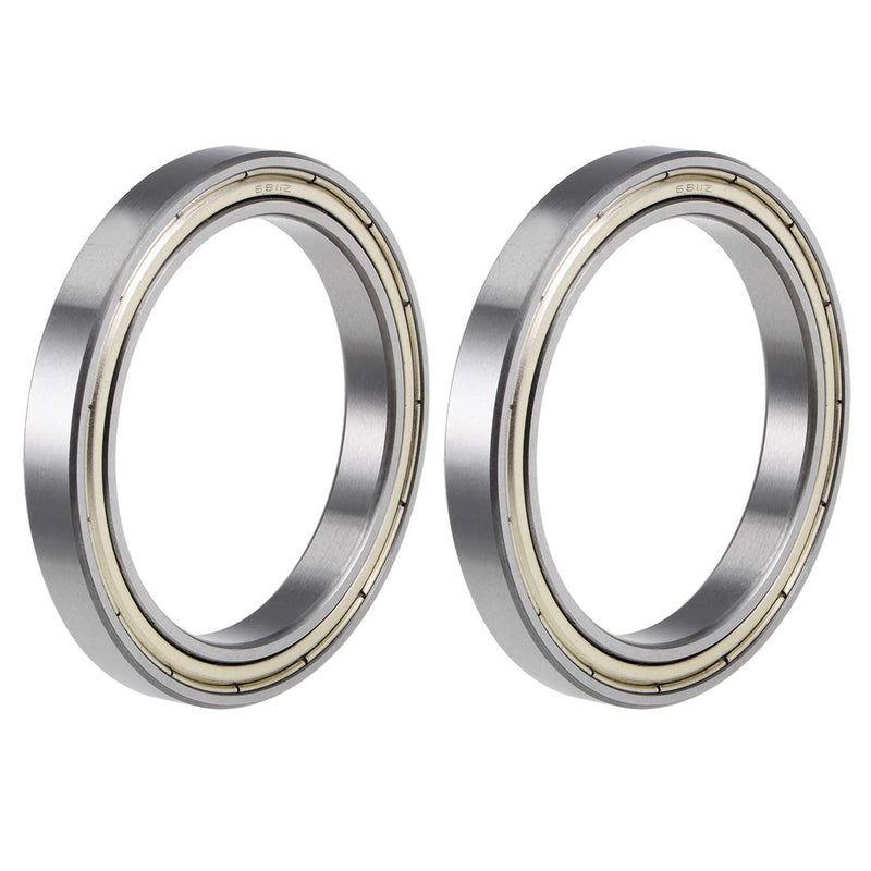  [AUSTRALIA] - uxcell 6811ZZ Deep Groove Ball Bearings 55mm Inner Dia 72mm OD 9mm Bore Double Shielded Chrome Steel Z2 2pcs 55x72x9mm