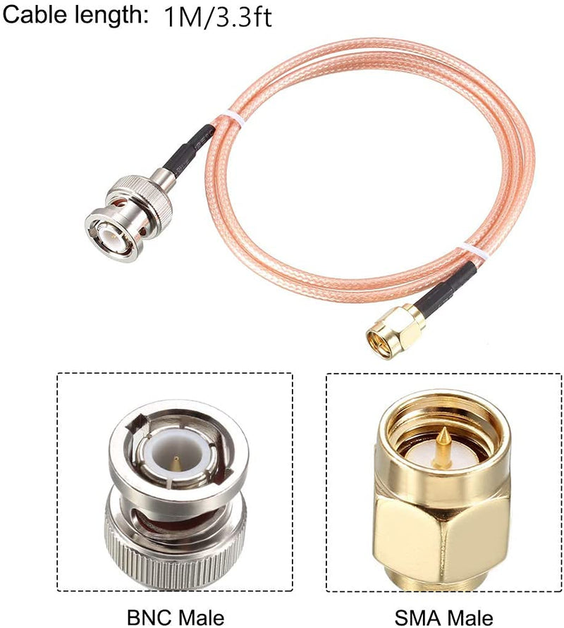  [AUSTRALIA] - SamIdea 2PCS 39" SMA Male to BNC Male RF Coaxial Cable RG316 Pigtail Jumper Coax Antenna Extender BNC Connector Adapter