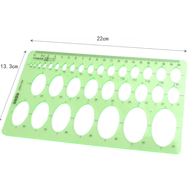 BronaGrand Pack of 2 Circle and Oval Template Measuring Templates Ruler for Office and School - LeoForward Australia