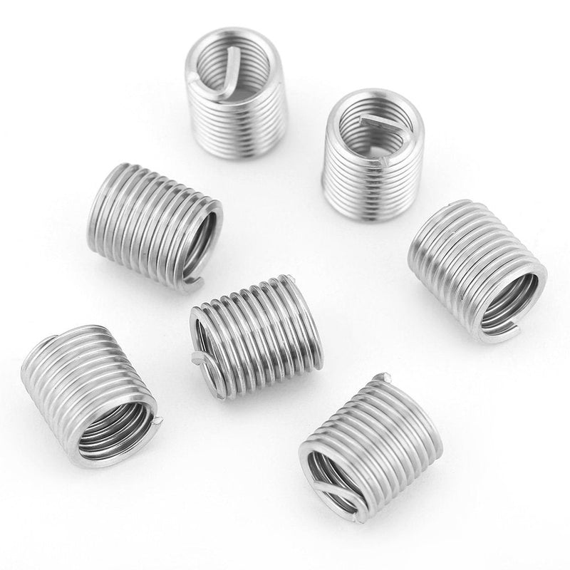  [AUSTRALIA] - 100pcs Stainless Steel SS304 Coiled Wire Helical Screw Thread Inserts M8 x 1.25 x 2D Length for Helical Repair