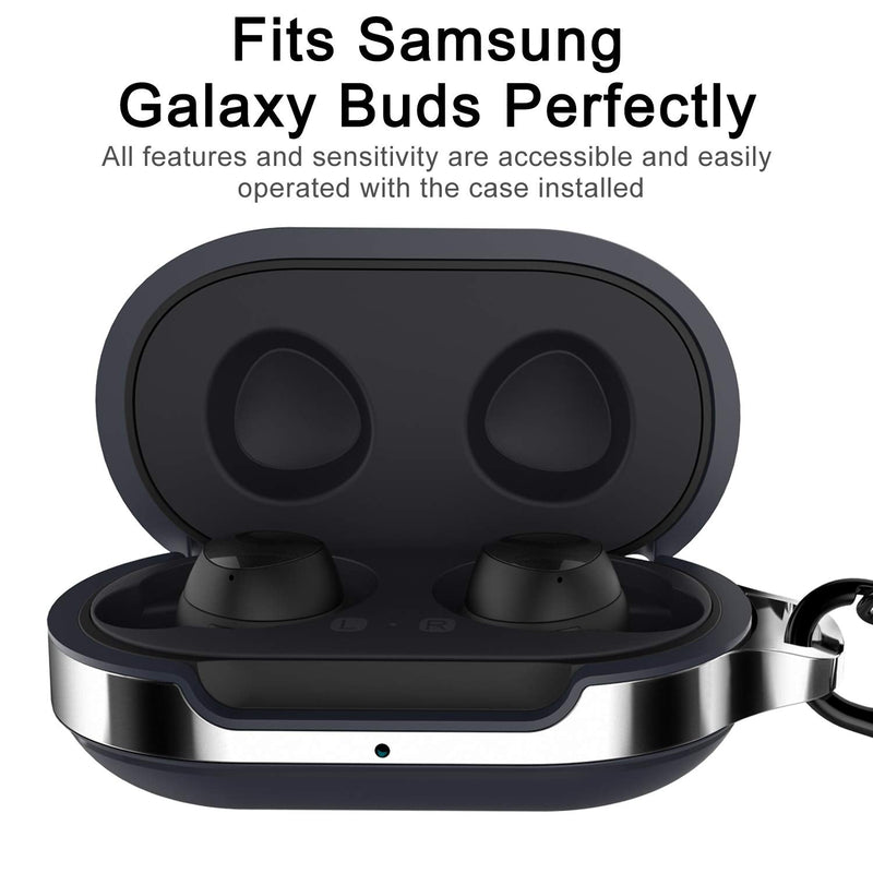 [AUSTRALIA] - HALLEAST for Galaxy Buds Case, Galaxy Buds+ Plus Case Carrying Case TPU Full Protective Cover with Keychain for Galaxy Buds Wireless 2020 2019 Earbuds Accessories, Dark Blue Navy
