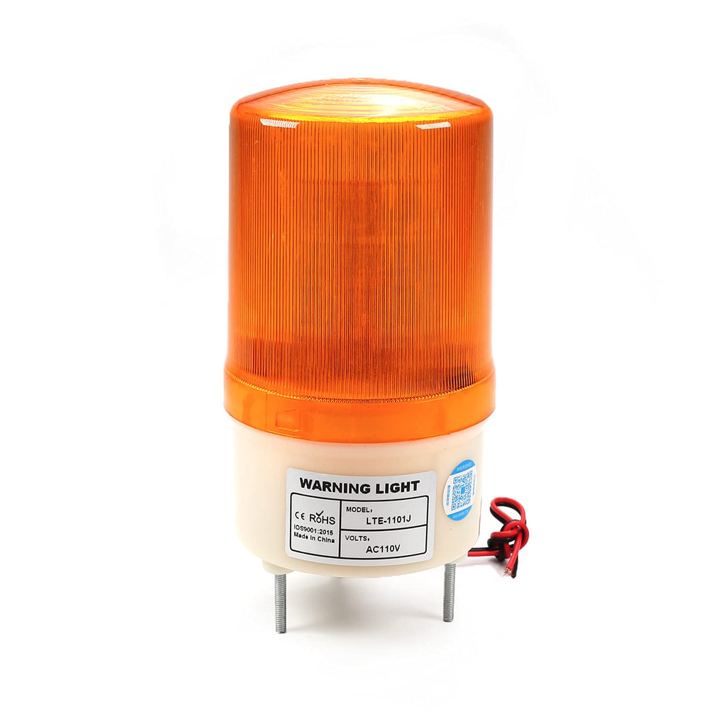  [AUSTRALIA] - Othmro 1Pcs LTE1101J 110V 1W Warning Light, Industrial Signal Light Tower Lamp, Column LED Alarm Round Tower Light, Indicator Continuous Light, Plastic Electronic Part for Call Light with Sound Yellow LTE1101J;110V