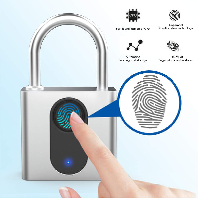  [AUSTRALIA] - Fingerprint Padlock, Bluetooth Lock,Smart Keyless Security Lock,Fingerprint Lock IP66 Waterproof Outdoor Locker for Gym, Door, Backpack, Luggage Suitcase, Bike, Office, USB Charging(Bluetooth ) Fingerprint Padlock