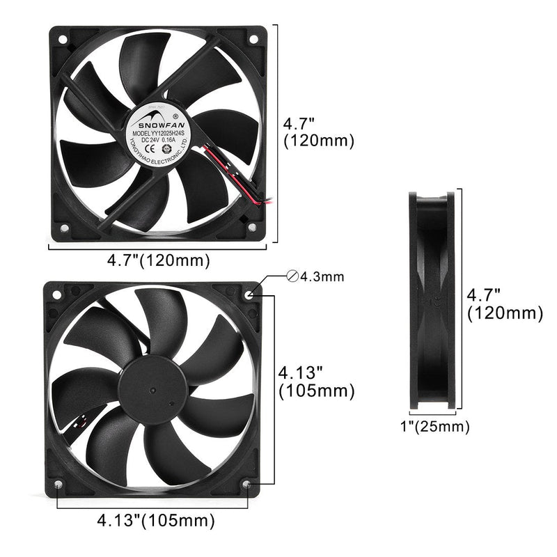  [AUSTRALIA] - uxcell 120mm x 25mm 24V DC Cooling Fan Long Life Sleeve Bearing Computer Case Fan