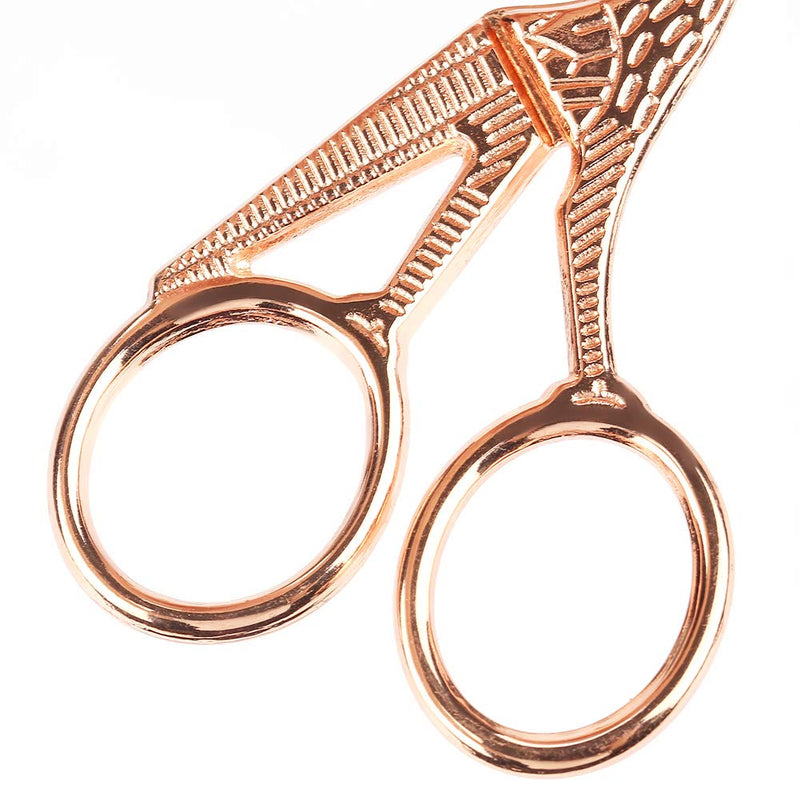  [AUSTRALIA] - HEEPDD Embroidery Scissors, Vintage Rose Gold Classic Stork Scissors Stainless Steel Tip Sewing Scissors for DIY Tailor Art Work