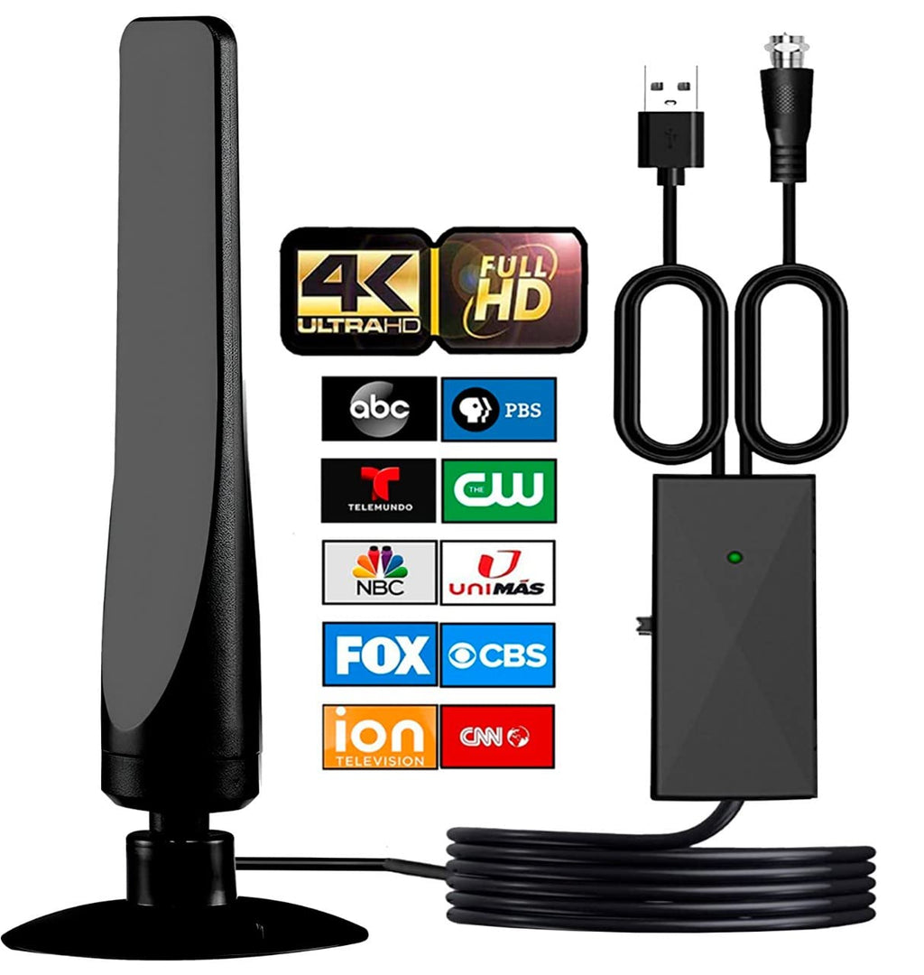  [AUSTRALIA] - [2023 Release] Digital 416+ Miles Range Indoor TV Antenna – HDTV Antennas are 8K 4K Full HD Compatible, with Powerful Amplifier and Signal Booster, 14.8 ft Coaxial Cable for Smart & Older TVs 8PG-MODELX Extended